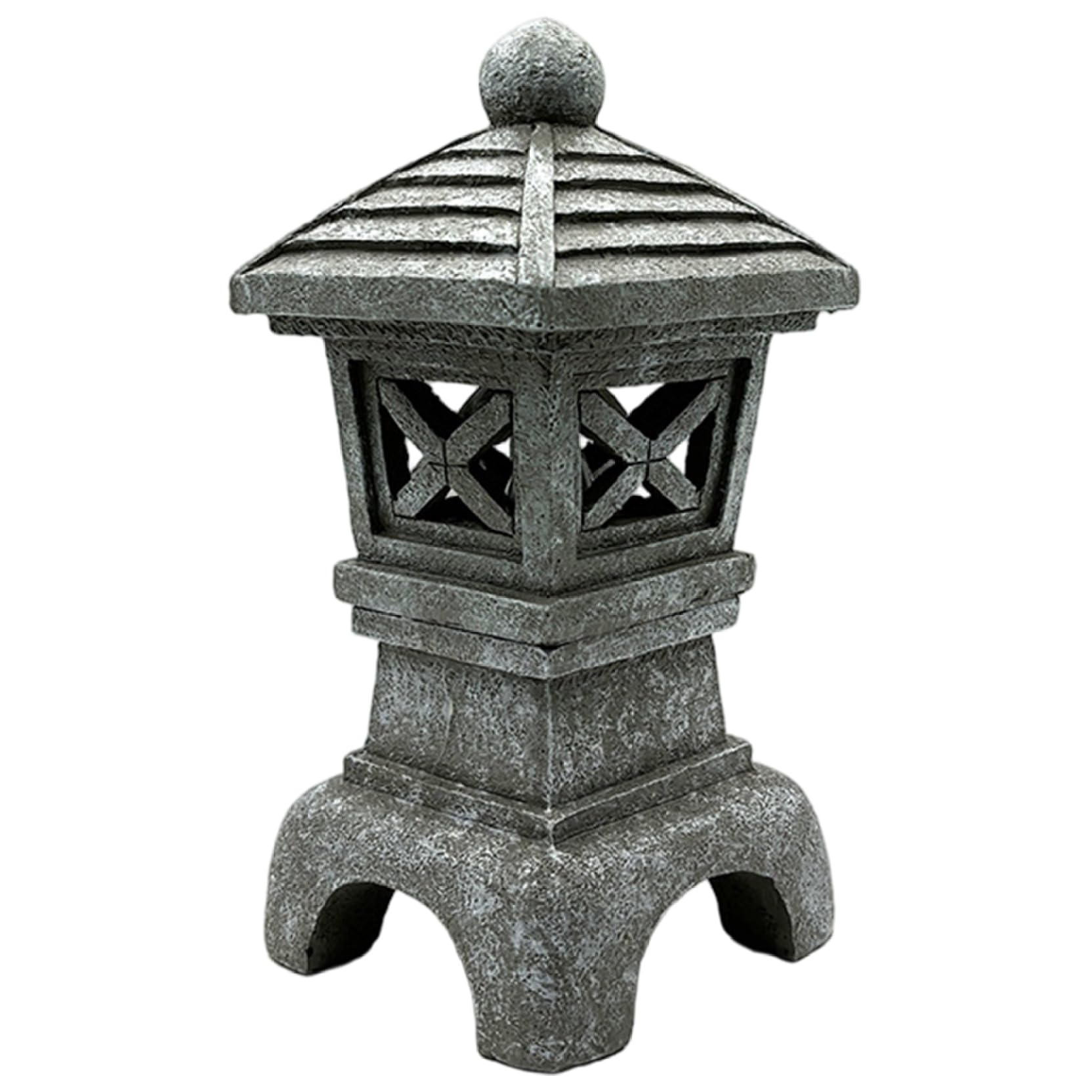 Lanterne pagode japonaise solaire en résine résistante pour baliser un balcon ou jardin