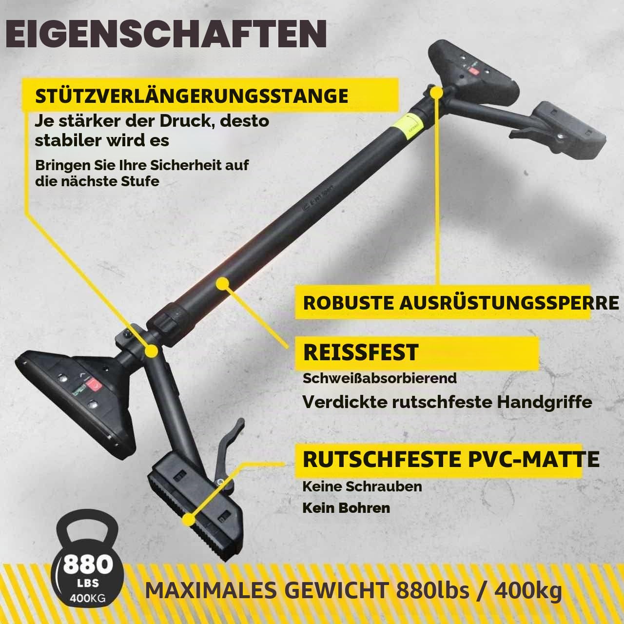 Klimmzugstange/Klimmzugstange Oberkörper-Workout-Stange, super belastbar: Doppelte Sicherheitsverriegelung, Zwei-Wege-Unterstützung, Fitness-Krafttrainingsgerät