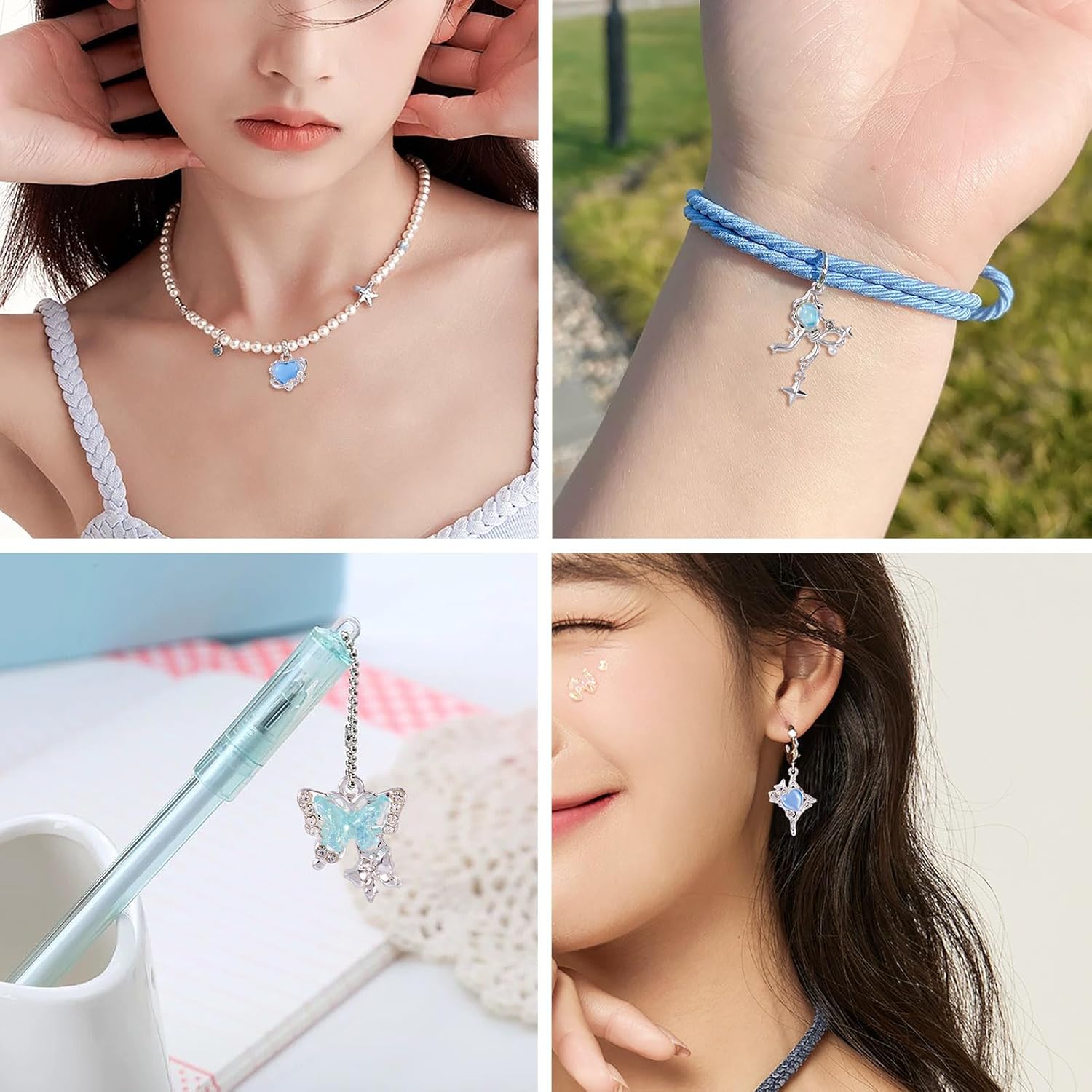 Craftdady 30pcs Ocean Animals Bracelet Charms Dolphin Waves Turtle Dangle Earring Charms Blue Alloy Rhinestone Enamel Metal Pendants 13-32 mm for DIY Craft Necklace Jewelry Making - Image 5