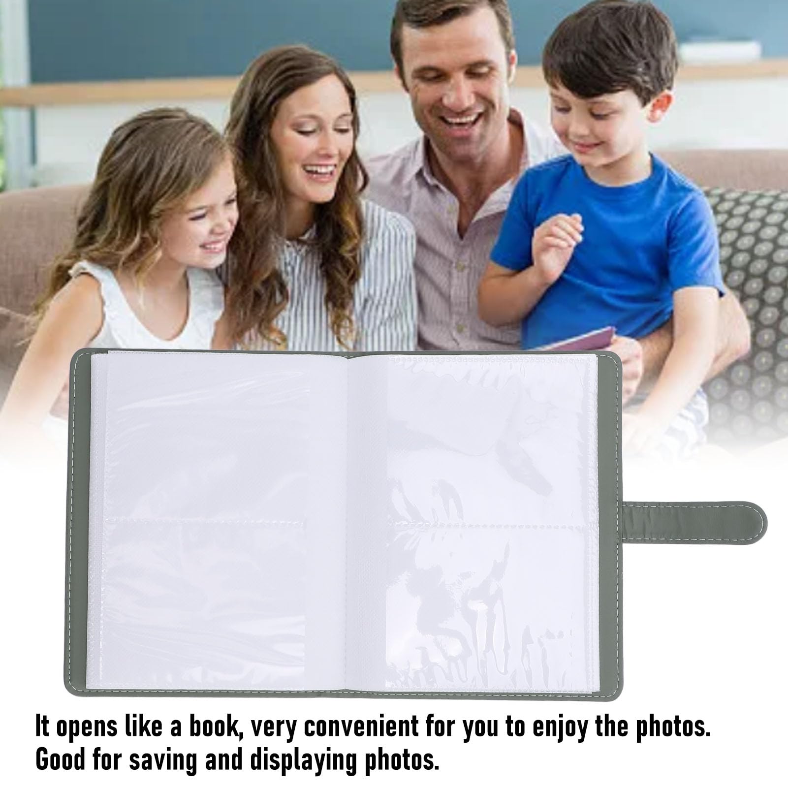 80 Pockets Photo Album for Fujifilm WIDE400/300/210 Instant Camera Film, Retro PU Leather Photo Album Wallet PU Leather Photo Album for 5Inch Photos (Green)