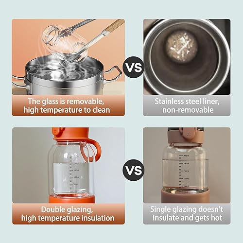 Miniatura 3 de Calentador de botellas portátil de 8.5 fl oz, calentador de leche, temperatura constante, recargable, calentador de botellas, taza de viaje