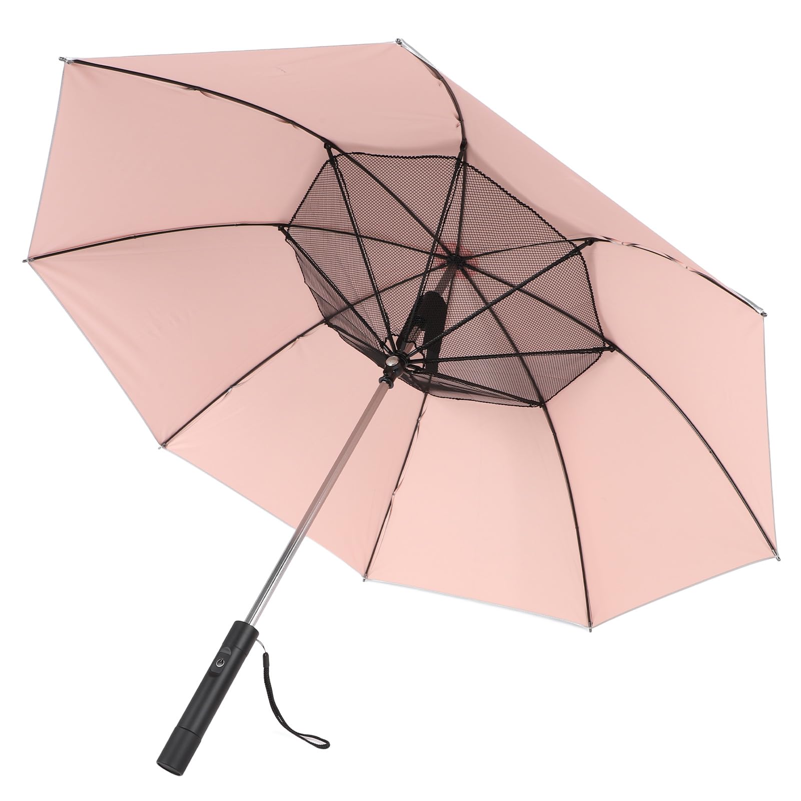 CHICIRIS Paraguas Recargable con Ventilador, Protección contra el Sol y la Lluvia, Ligero y Compacto para Viajes, 32,7x41,3 Pulgadas