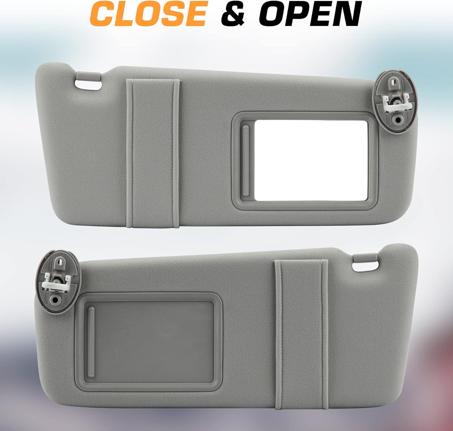 TadaMark Left Driver & Right Passenger Side Sun Visor Fit for Toyota Venza 2009 2010 2011 2012 2013 2014 2015 2016 Gray with Light and Sunroof Replace # ‎74320-0T022-A1 74310-0T022-B1 (1 Pair)
