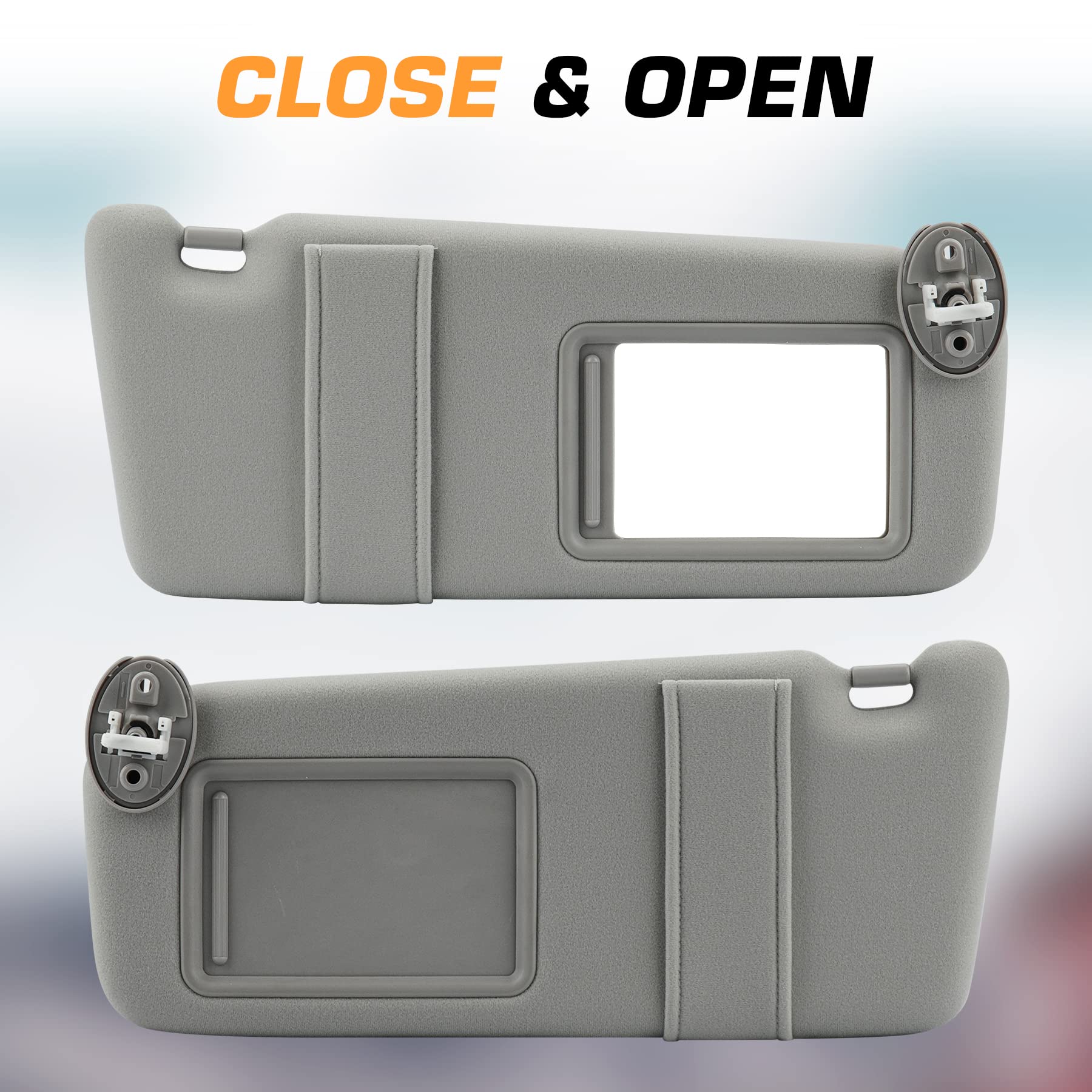 TadaMark Left Driver & Right Passenger Side Sun Visor Fit for Toyota Venza 2009 2010 2011 2012 2013 2014 2015 2016 Gray with Light and Sunroof Replace # ?74320-0T022-A1 74310-0T022-B1 (1 Pair)