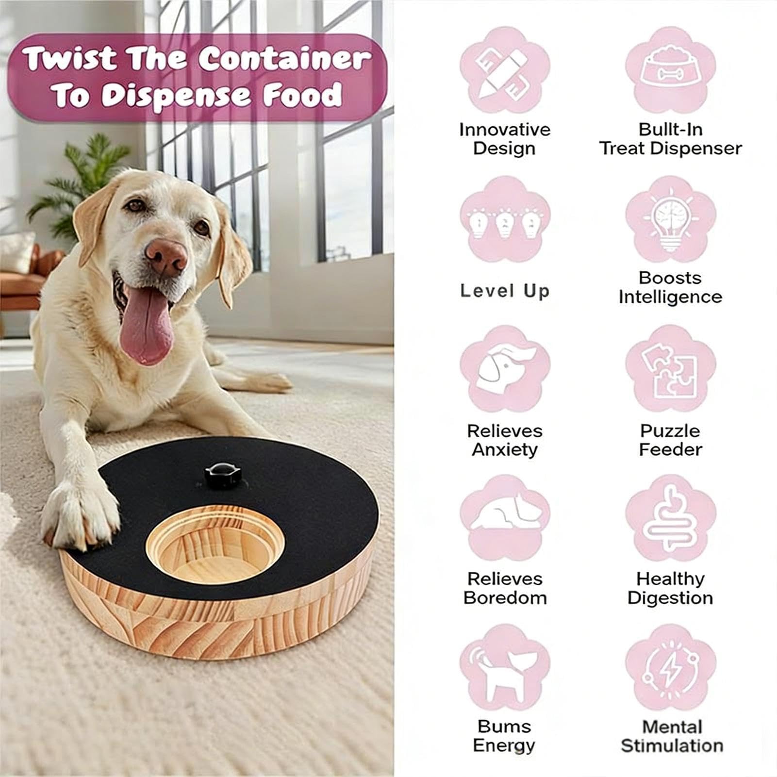 Générique Griffe à gratter pour Chien - Jouet Rotatif en Bois avec boîte à | | Planche à Gratter Ajustable | pour Soin des Griffes et Coussinets
