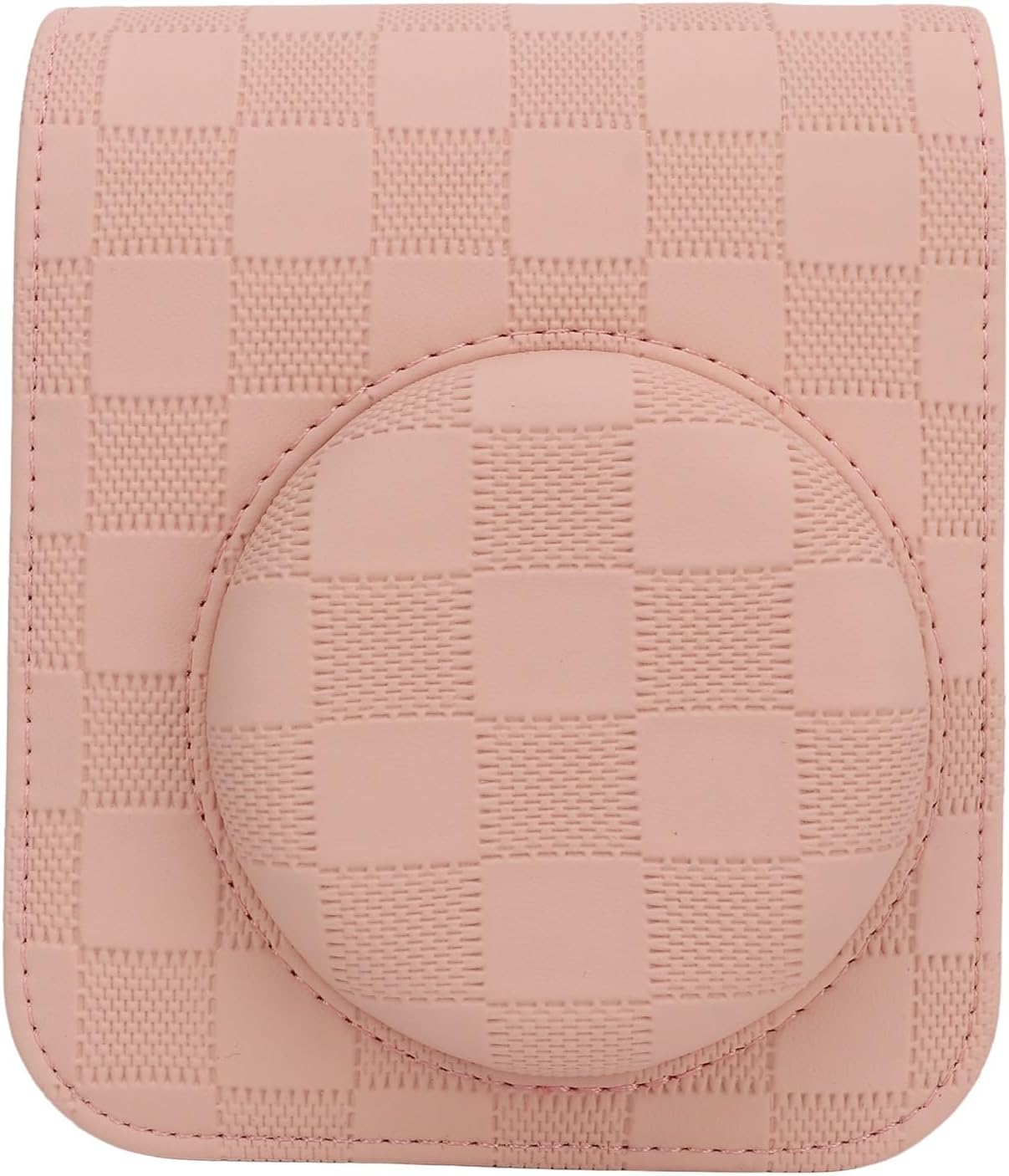 PU Leather Camera Case with Shoulder Strap, Vintage Checkerboard Plaid Cover Bag for FujifilmMini 12, Offers Excellent and Easy On the Access ()