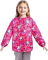 Vista 12 de WERNNSAI Bata de arte para niños impermeable con manga larga y 3 bolsillos de pintura