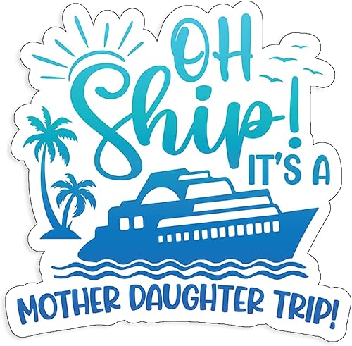 Miniatura 6 de Oh Ship It's a Mother and Daughter Trip - Imán colorido de crucero para puertas magnéticas de crucero de 7.5 x 7.4 pulgadas (arcoíris)