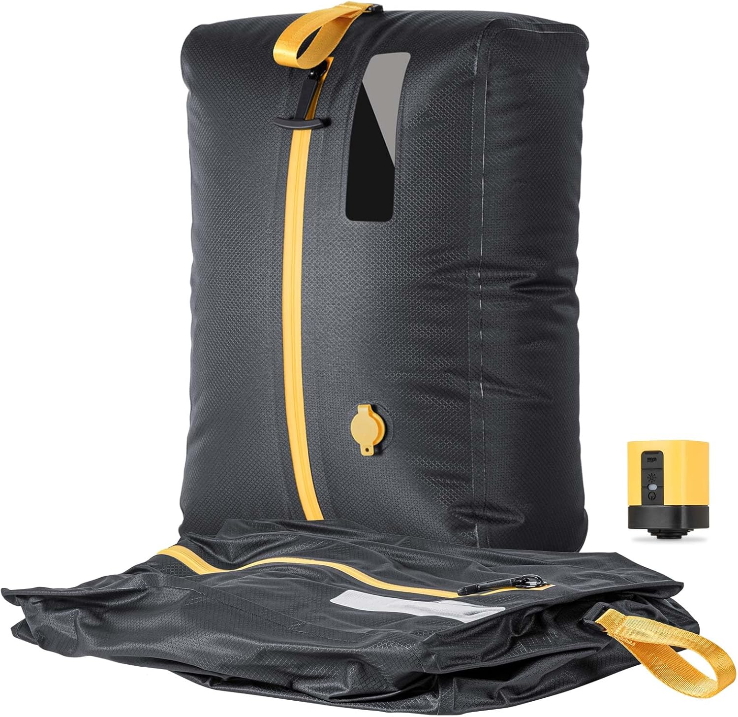 Vacuum Bags for Travel w/Rechargeable Pump, 24L Reusable Vacuum Compression Bag Packing Cubes for Carry-On Suitcase & Backpack, IP67 Waterproof Space Saver Vacpack Storage Kit (1 Pack+Pump)