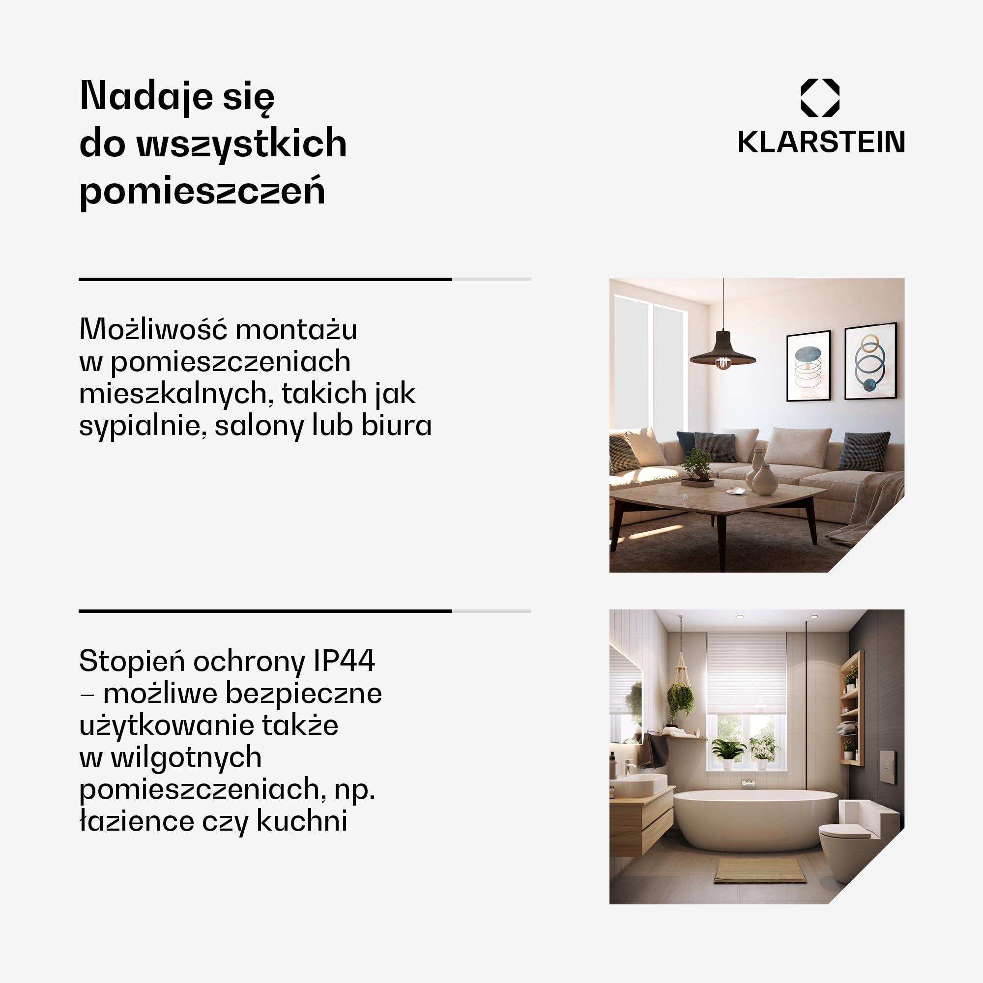 Klarstein Bornholm Konwektor Grzewczy 3000W, urządzenie stojące i montaż na ścianie, ciche, termostat, timer, aplikacja i pilot, blokada dziecięca, grzejnik elektryczny do pomieszczeń do 30m², czarny