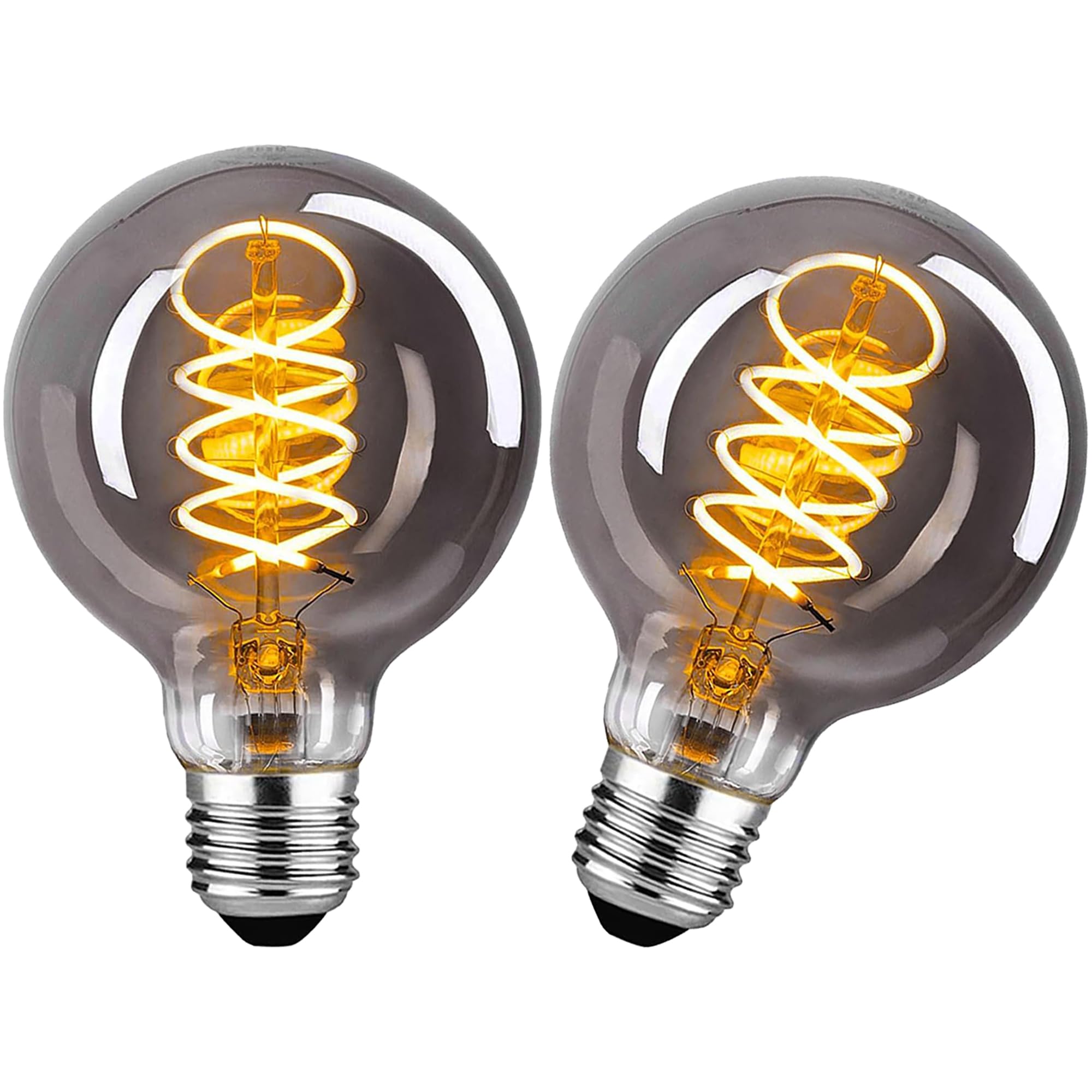 SUYGUAR E27 LED Vintage Glühbirne, Edison Vintage Glühbirne E27 Dimmbar 4W Warmweiß,Retro LED Lampe Dekorative Leuchtmittel Für Wohnzimmer/Schlafzimmer/Esszimmer/Küche/Bar - Rauchgrau,2 Stück(YHS)