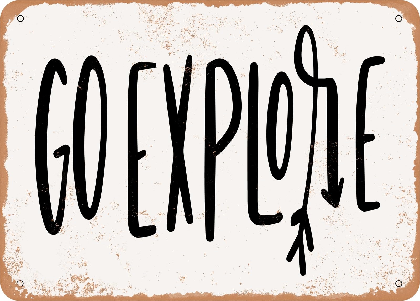 Miaomansenstore Metal Sign - Go Explore - Vintage Rusty Look Sign Home Decor