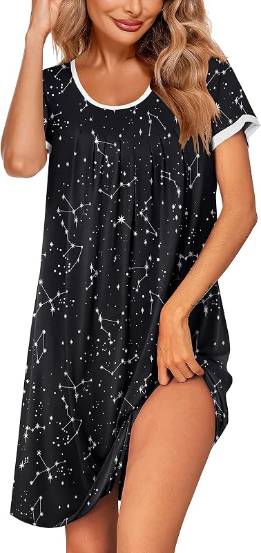 Ekouaer Camisola Feminina de Manga Curta com Pregas