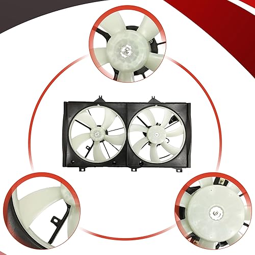 Miniatura 4 de PartsFlow Conjunto de ventilador de refrigeración del radiador para Toyota Camry Negro 621-014 2007 2008 2009