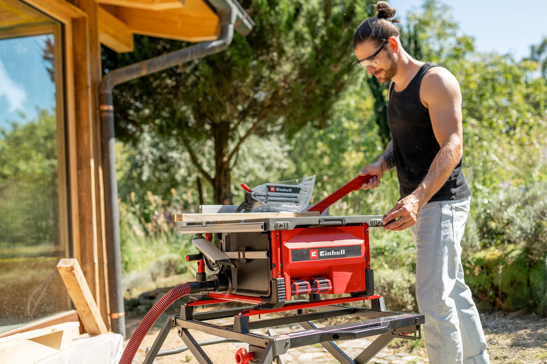 Einhell TE-TS 36/10 T Scie circulaire sur table sans fil 36 V lame Ø 254 mm hauteur de coupe 89 mm inclinaison 45° Li-Solo Power X-Change