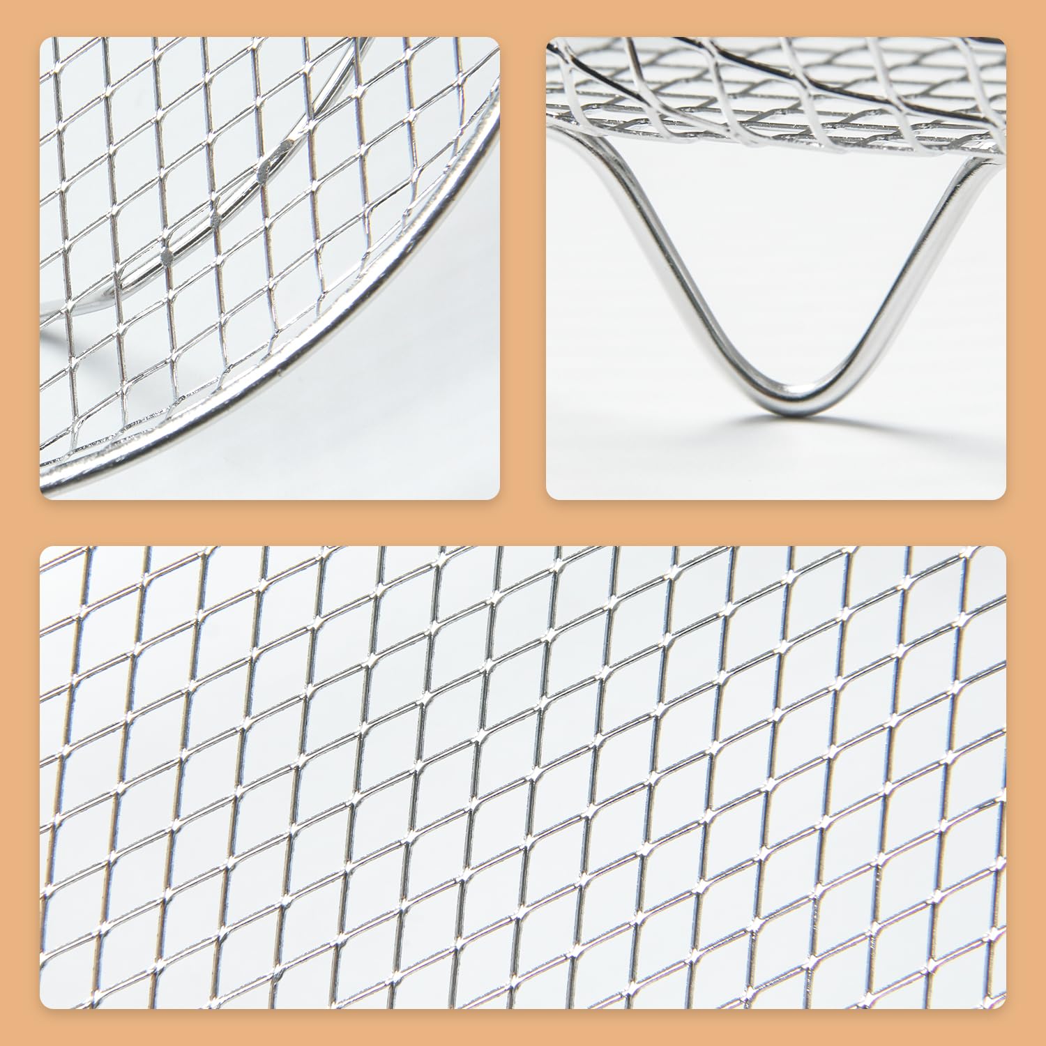 Estantes para freidora de aire de acero inoxidable, 11 piezas, accesorios universales para freidora de aire, estantes deshidratadores apilables de 3 capas con cepillo de aceite y abrazadera, bandeja 5