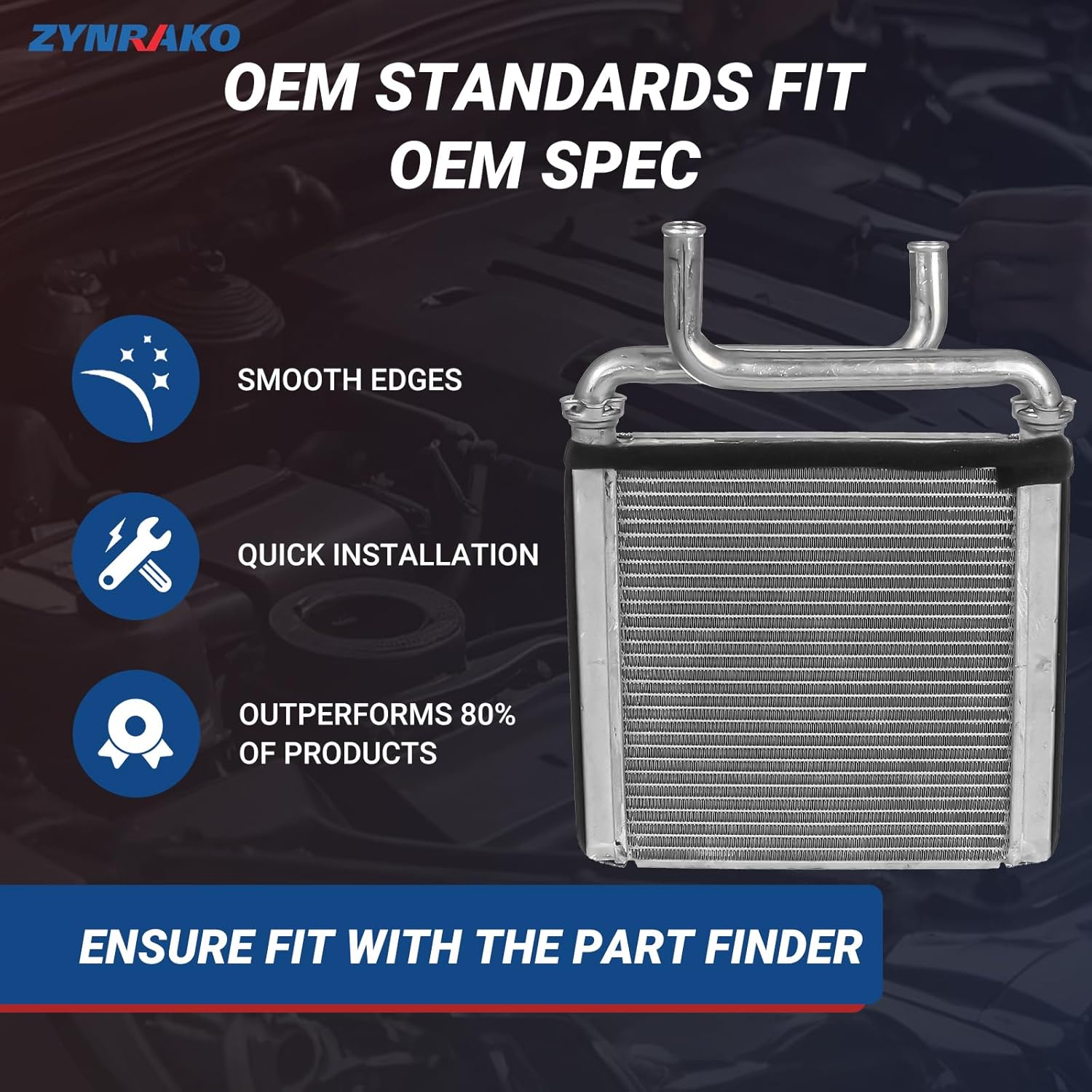 HVAC Heater Core, automotive replacement heater cores, Compatible with Dodge Ram 1500 Van/2500 Van/3500 Van 2003, for Dodge Ram 1500/4000 2002-2008 Replace 68004228AA, 68004228AB, 5073971AA