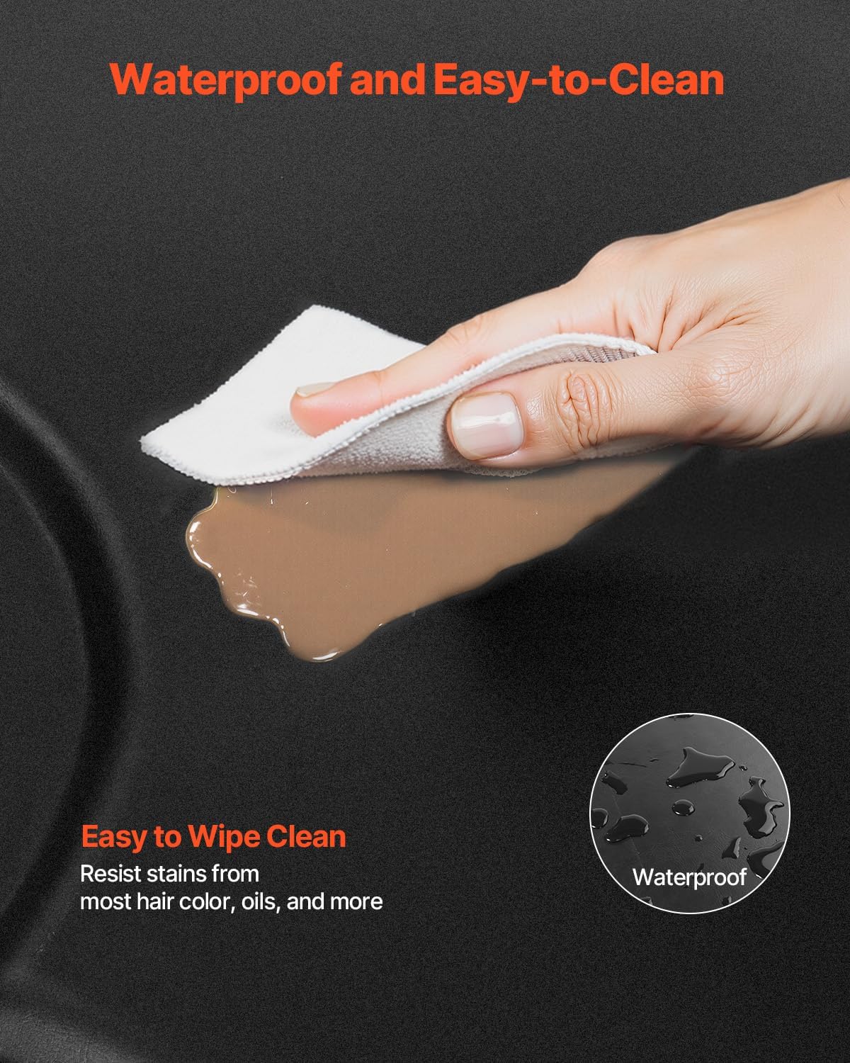 VEVOR Salon Mat for Hair Stylist, 4 x 5 FT Hexagon Salon Chair Mat Anti Fatigue, 1-inch Thickened Barber Shop Floor Mat with Round Cut Out, Easy-to-Clean PVC Surface & Anti-Trip Beveled Edges