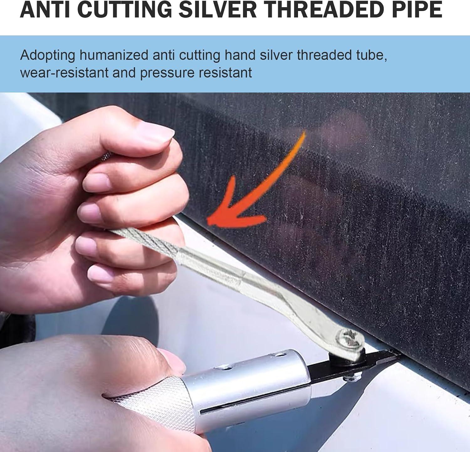 Windshield Removal Tool, Professional Auto Glass Removal Tools with Tempered Steel Blade, Car Windshield Replacer Suitable for Most Cars (Silver)