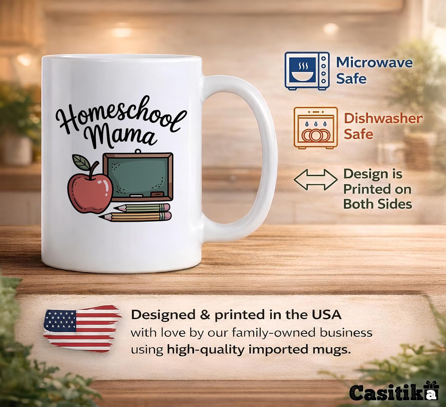 Casitika Homeschool Mom Gifts. 11 Oz Homeschool Mama Mug. Cute Mother Day Coffee Cup For Best Mom Ever, Unique Homeschooling Mother Gift. image 3
