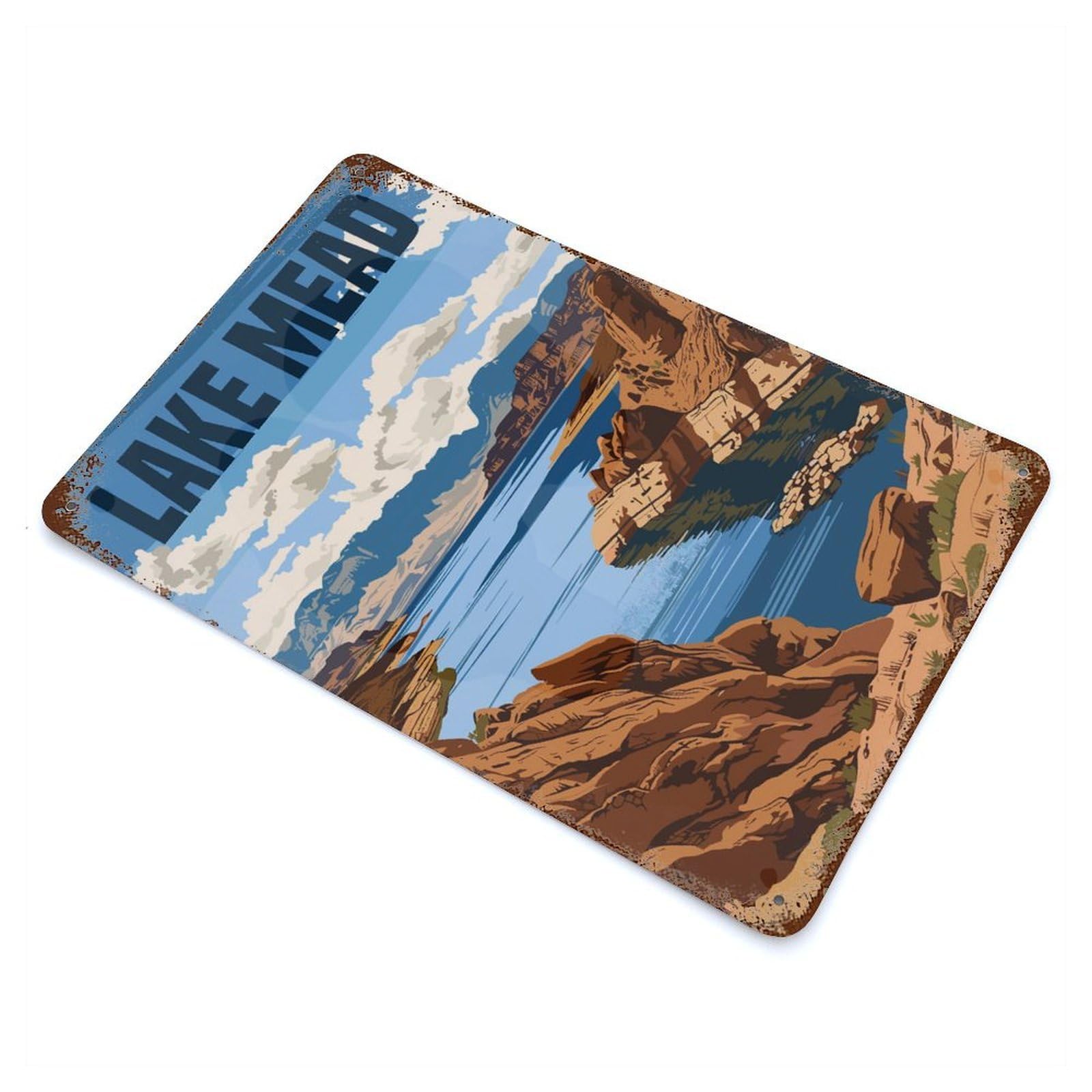 Lake Mead National Recreation Area Rusty Metal Tin Sign 11.8"x7.9", Rustic Home Decor for Living Room, Hallway And Home Decor