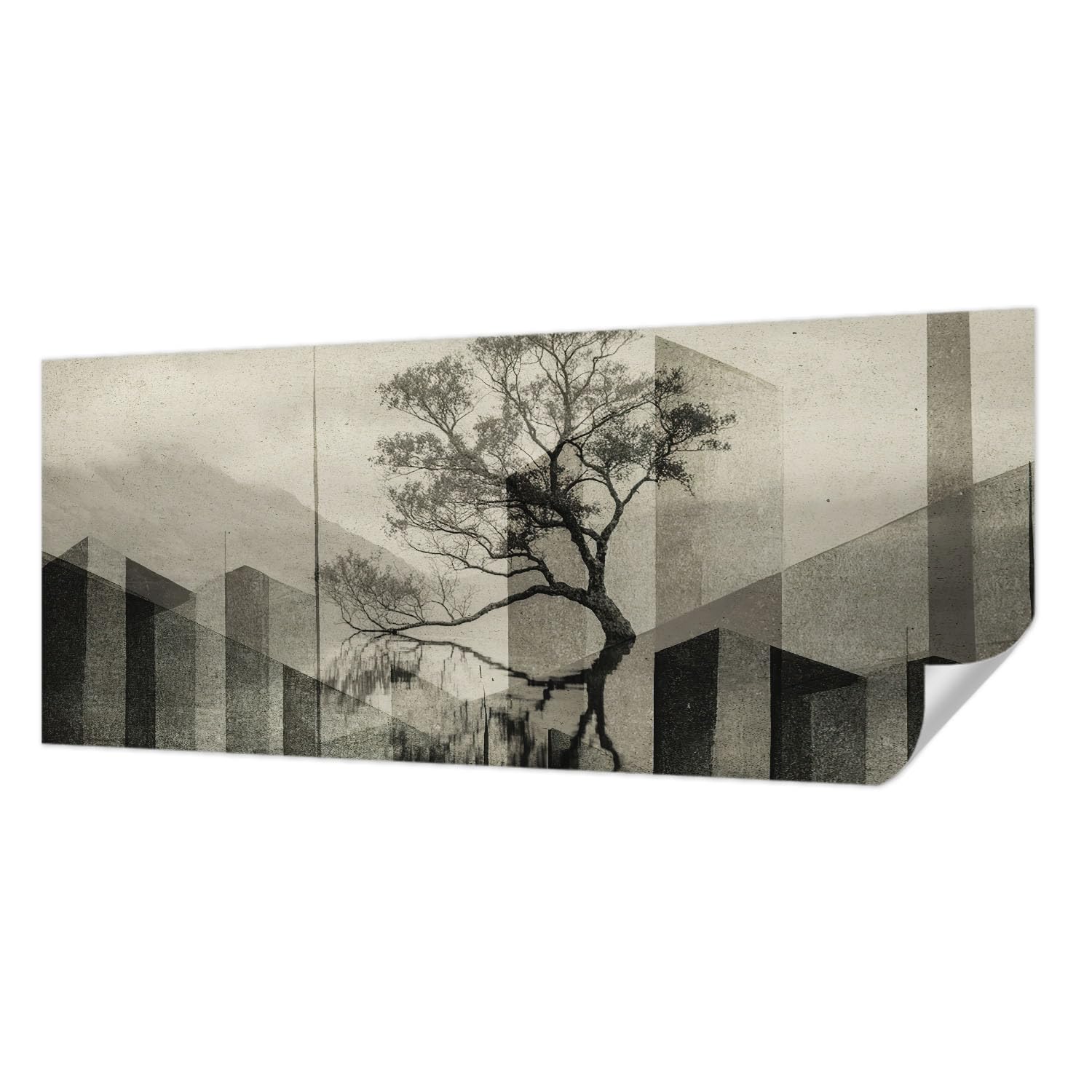 Papier peint adhésif 250x104 cm panoramique pour décoration intérieure résistante aux taches