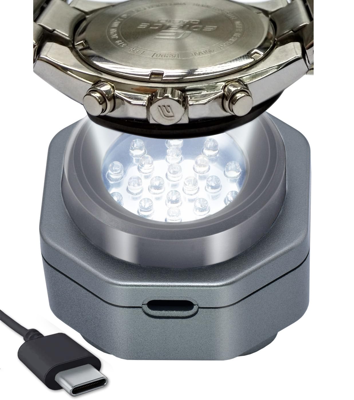 CoolFire - Cargador rápido para reloj solar sin rayos UV tipo C, para todos los relojes solares ecológicos y cargador de batería portátil