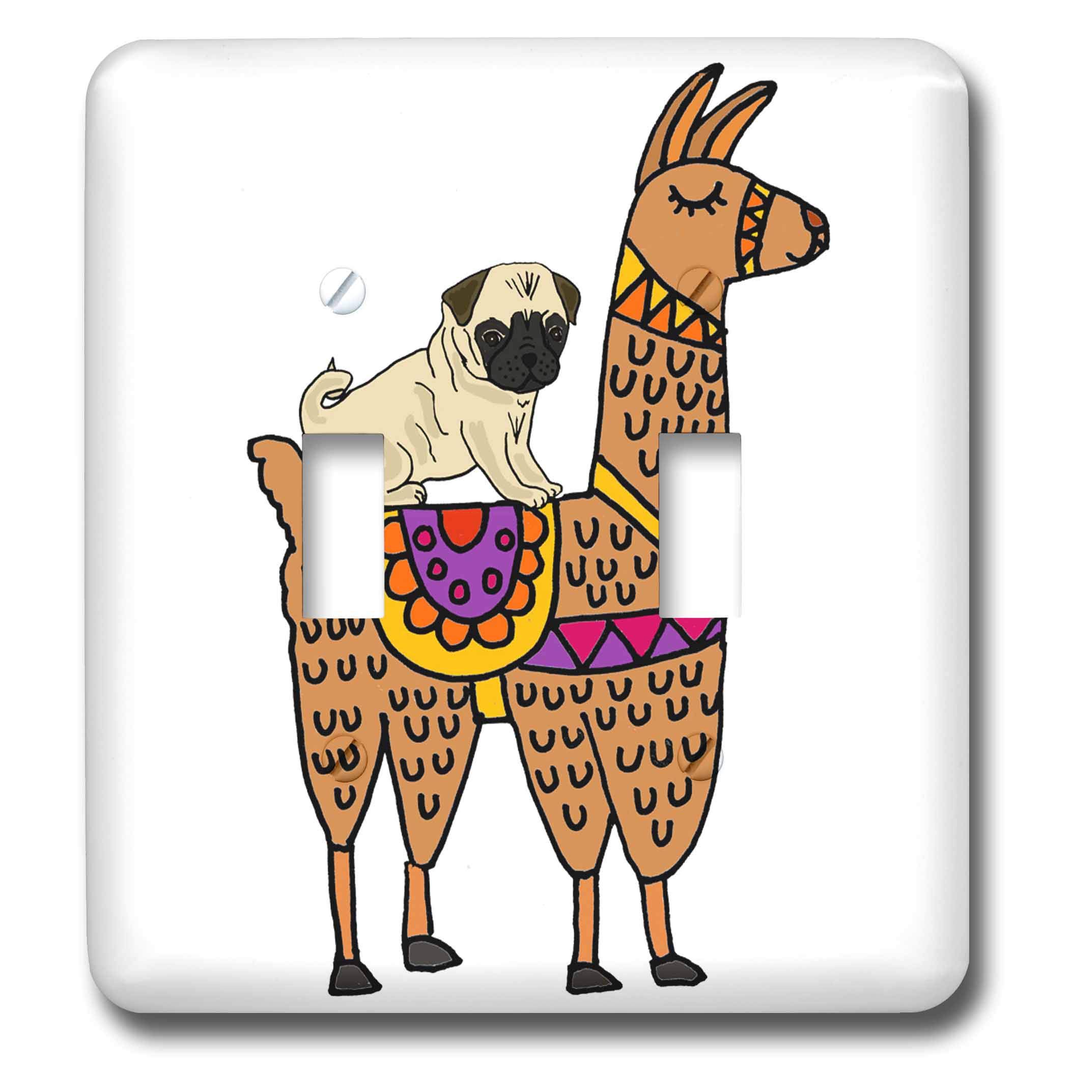 Interrupteur à baïonnette motif lama et carlin pour maison