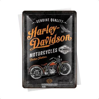 Nostalgic-Art Retro Tin Postcard 10 x 14 cm Harley - Timeless Tradition