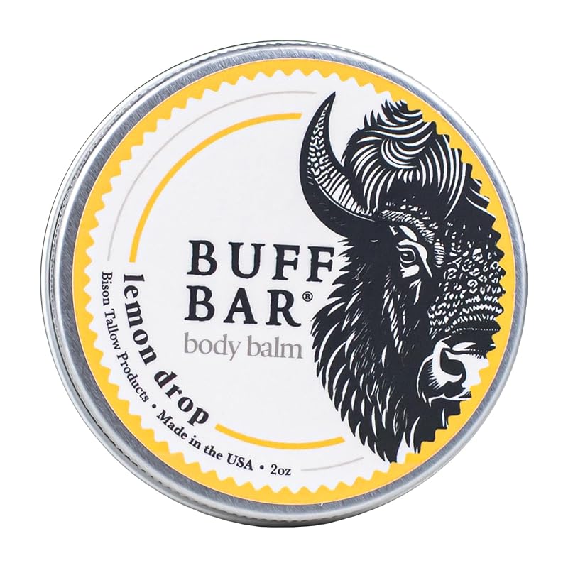 Bálsamo corporal de sebo de bisão Big Crazy Buffalo Buff Bar, Lemon Drop, aproximadamente 57 g