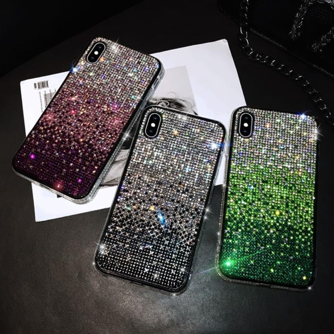 Luksusowe etui z błyszczącą ramką w kształcie diamentu do iPhone'a 17 16 11 12 13 14 15 Pro Max Xr 17 Air (do iPhone'a 16 Plus/w pełni srebrne)