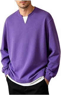 Mens Long Sleeve Shirts Crew Neck Lightweight Basic Casual Gym Tee
