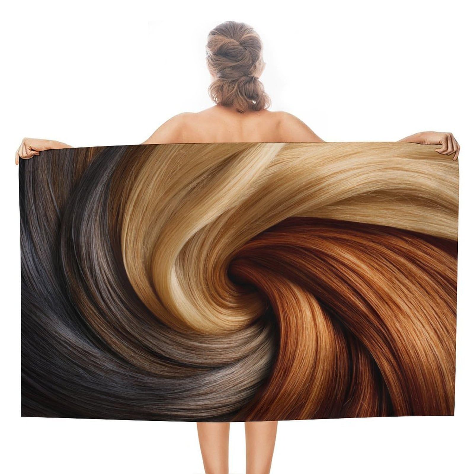 asbwuo Hair Swirling Pattern Beach Towel