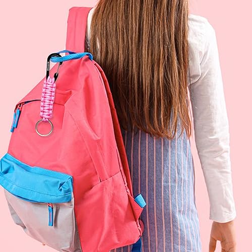 Miniatura 7 de BRAVESHINE Llavero de paracaídas con clip para mosquetón, anillo en D, gancho para cochecito para botella de agua, llaves, mochilas, hombres, mujeres