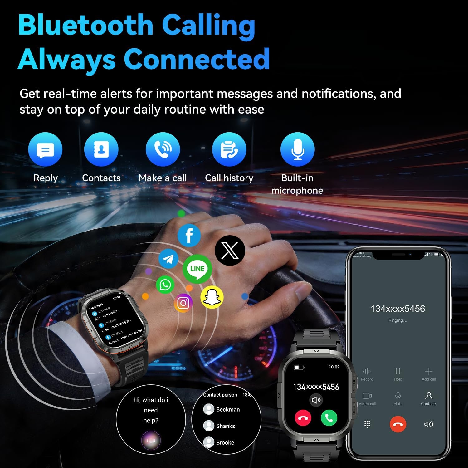 Smart Watch for Men Fitness Tracker: Military Make Answer Call Smart Watches for Men Digital Watches Waterproof Smartwatch Android Phone iPhone Samsung Compatible Running SpO2 Heart Rate Monitor 3 712db cQsQL. AC SL1500