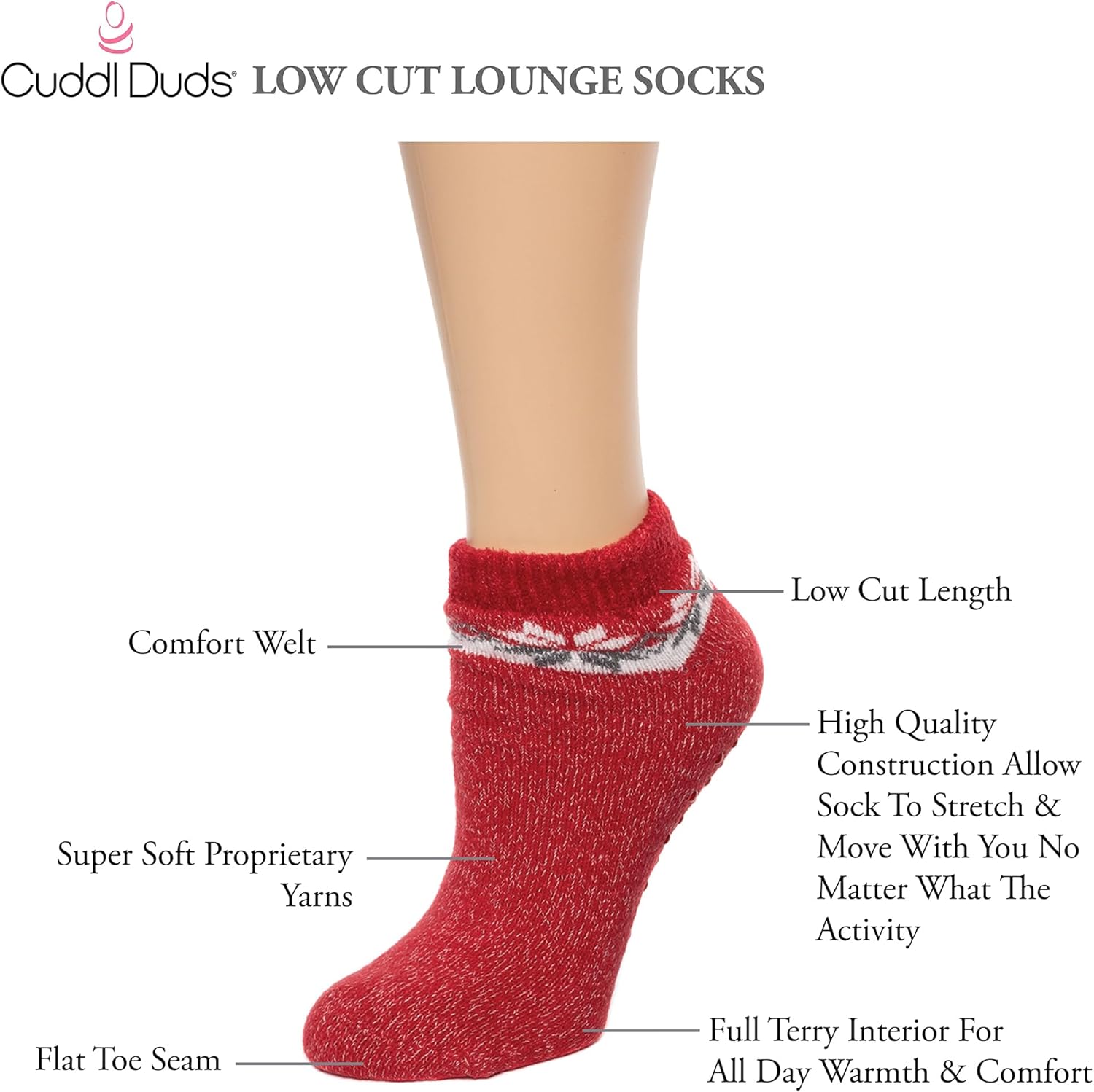 Cuddl Duds Women Warm Winter Cold Weather Ski Snowboard Super Soft Multi Pair Pack Lounge Socks - Image 6