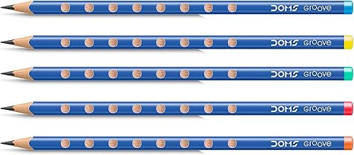 Miniatura 3 de Doms Groove Super Dark HB/2 Lápices de grafito - Paquete de 50 lápices | Ranura innovadora para un agarre perfecto | Ideal para la escuela y uso