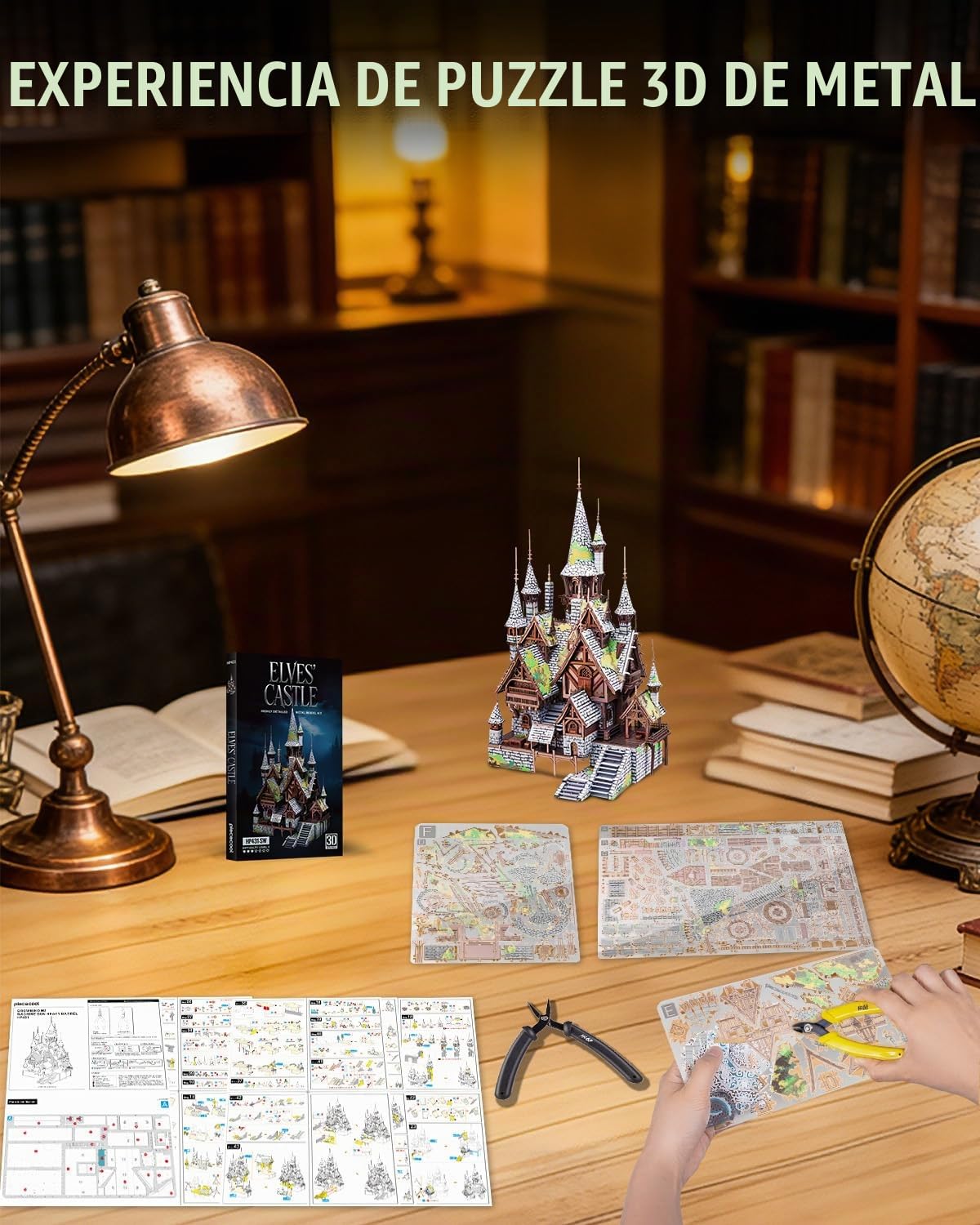 Piececool Puzzle 3D Adultos Metal Castillo de Hadas Maquetas para Montar,Acero Inoxidable 430,DIY,Regalo,Recuerdos,Colección,248 Pieces