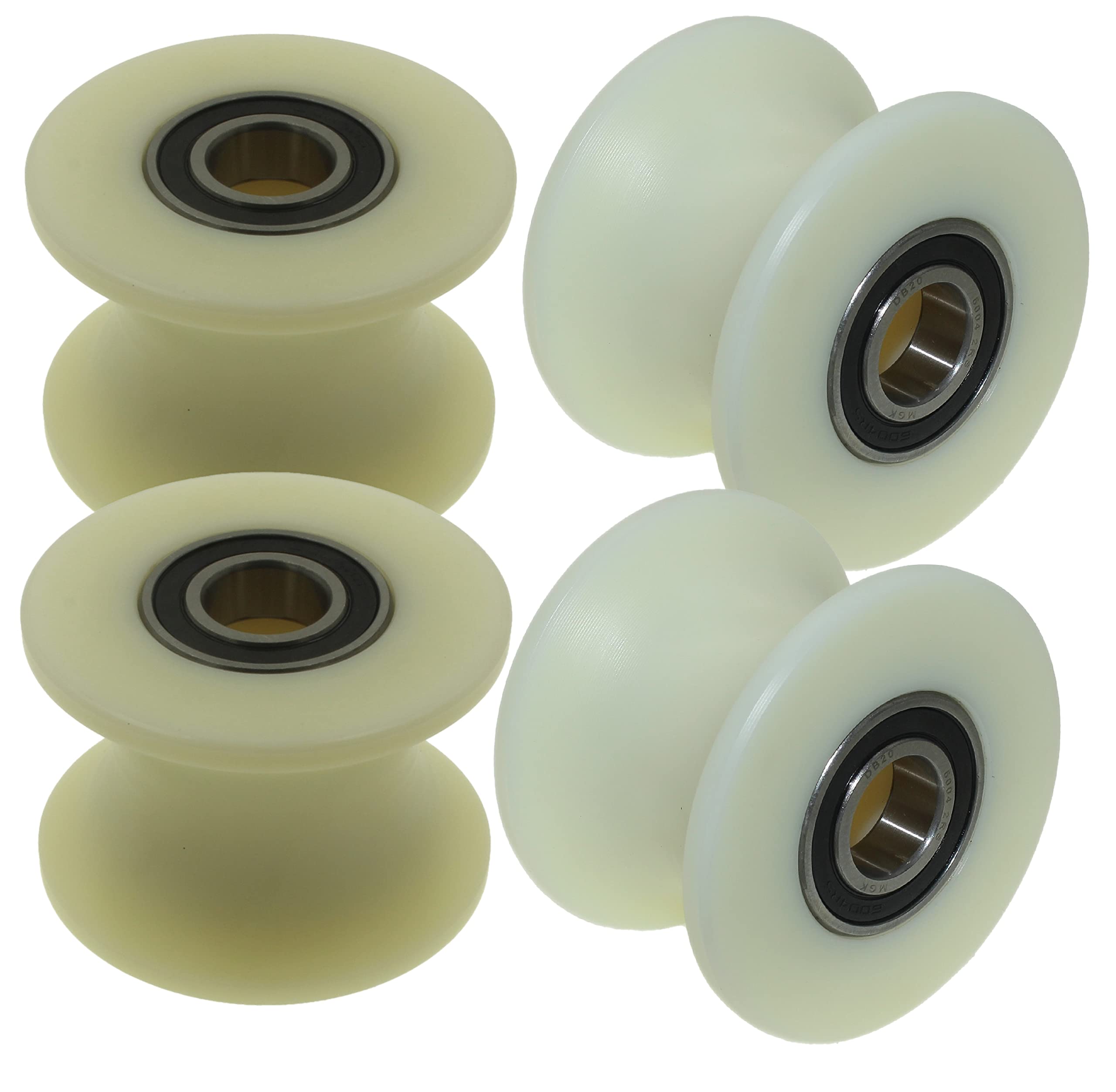 (80-50-20) 4 Stück x 80mm Durchmesser gefräste Nylon-Riemenscheibe verschiedene Rillengrößen Made in EU (50mm Nut-20mm Lager)