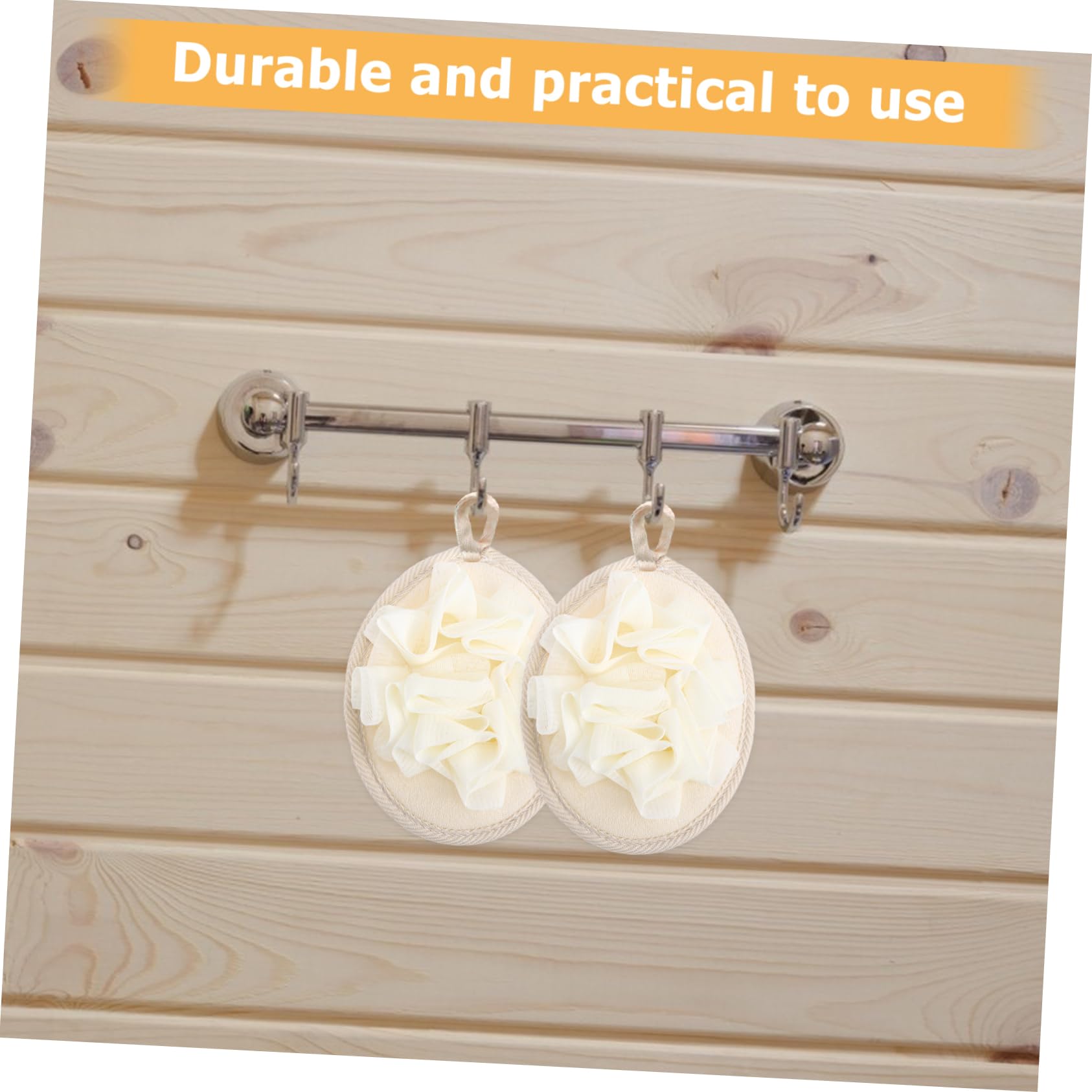 FRCOLOR Juego de 2 Esponjas Exfoliantes para Baño Y Ducha Paquete Familiar Cuerda para Colgar 4 Unidades