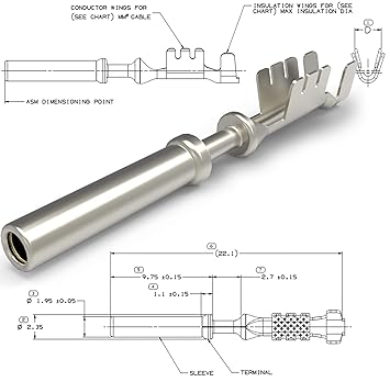 Delphi Micro-Pack 100W Gold Plated 18 20 GA, PCM Terminals (Pack of 12)