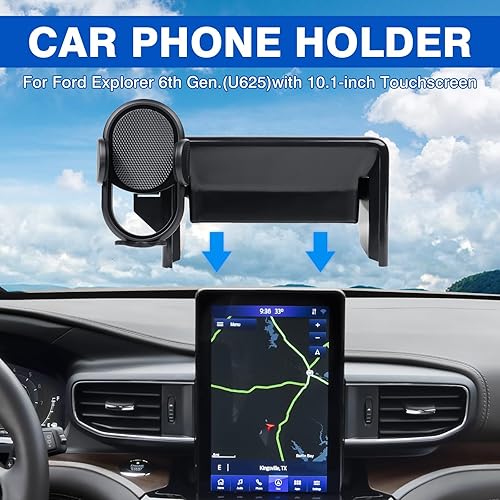 Vista 41 de Autorder Soporte de teléfono de coche para Ford Mustang Mach-E 2021-2025 2026, accesorios de soporte de teléfono con organizador de tablero