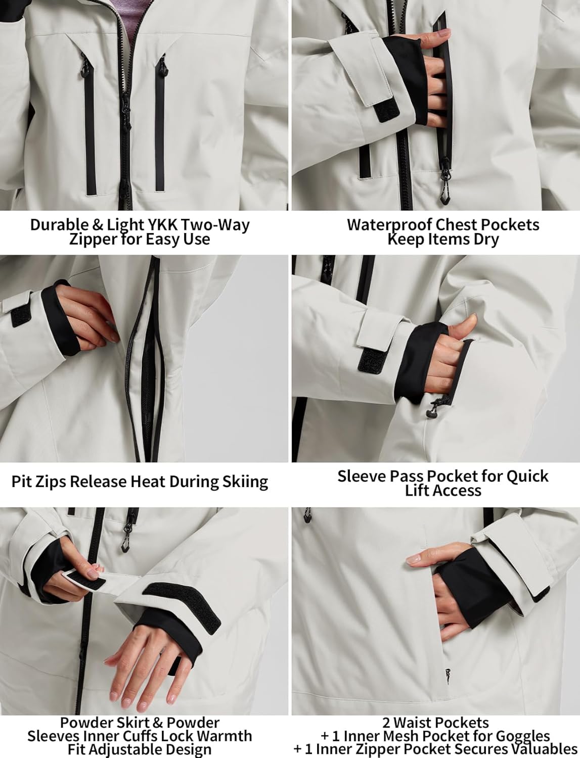 GSOU SNOW Men's Ski Jacket Snowboard Snow Coat Waterproof Windproof Insulated Winter Hooded Snow Sports Outerwear - Image 5