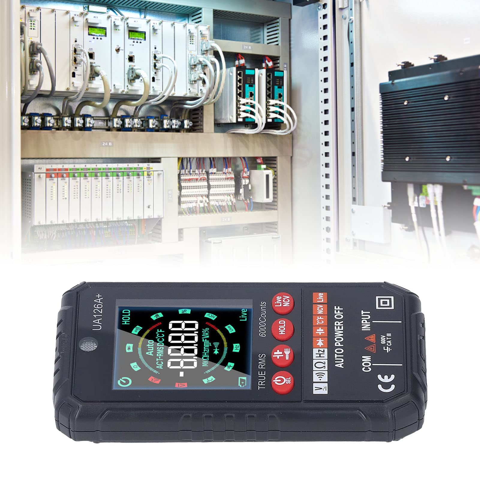 Fyearfly Smart Digital Multimeter, UA126a Bildschirm Smart Multimeter Vollautomatisches Digitalanzeige-Voltamperemeter für Heim-/Industrie-AC/DC-Stromkreise