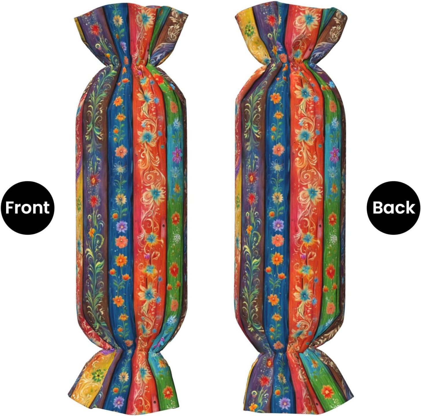 Colorful Wood Board Print Candy Cylindrical Eco-Friendly Pillow Soft Velvet Living Room Bedroom Travel Decor