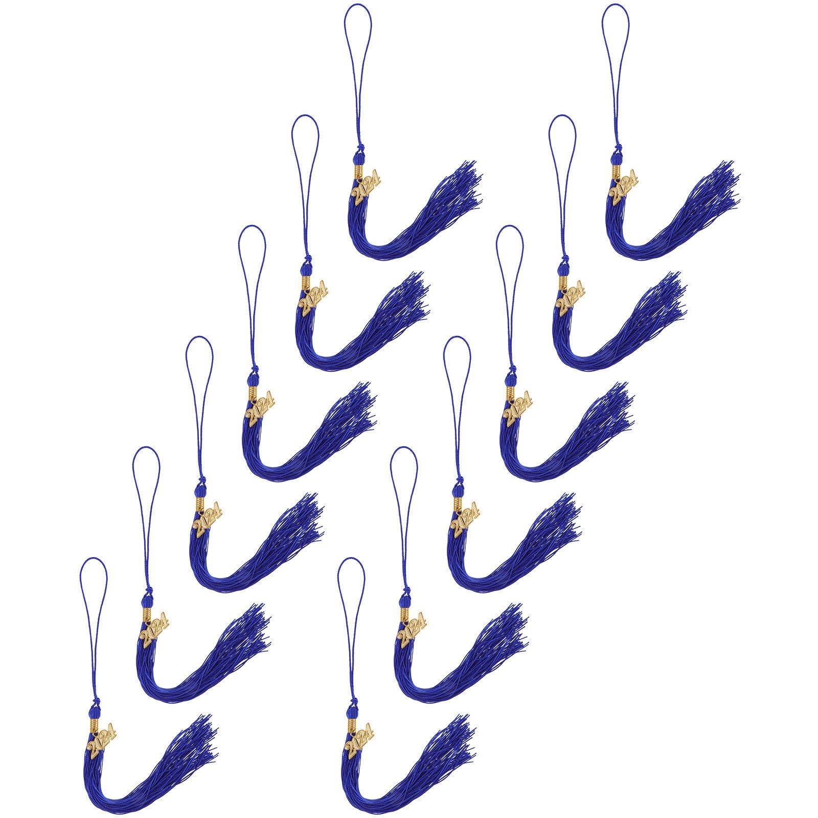 Borlas de graduación de poliéster premium con dijes metálicos decorativos