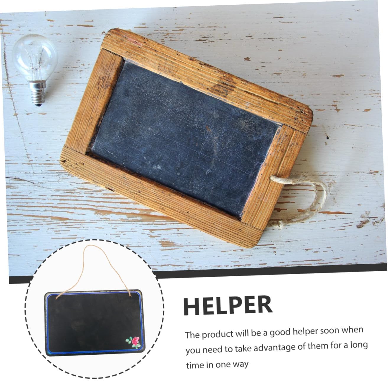 Decorative Hanging Chalkboard Memo Bulletin Board Single-Sided Wall Message Board for Restaurant Cafe DIY Writing Sign Style