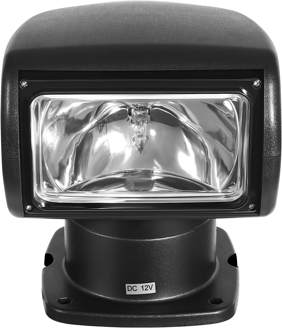 Boat Spotlight Remote Control Searchlight DC12V 100W Marine Spotlight 2500LM 3200K Go Light Boat Halogen Search Light for Truck Yachts Fishing Boats (Black)