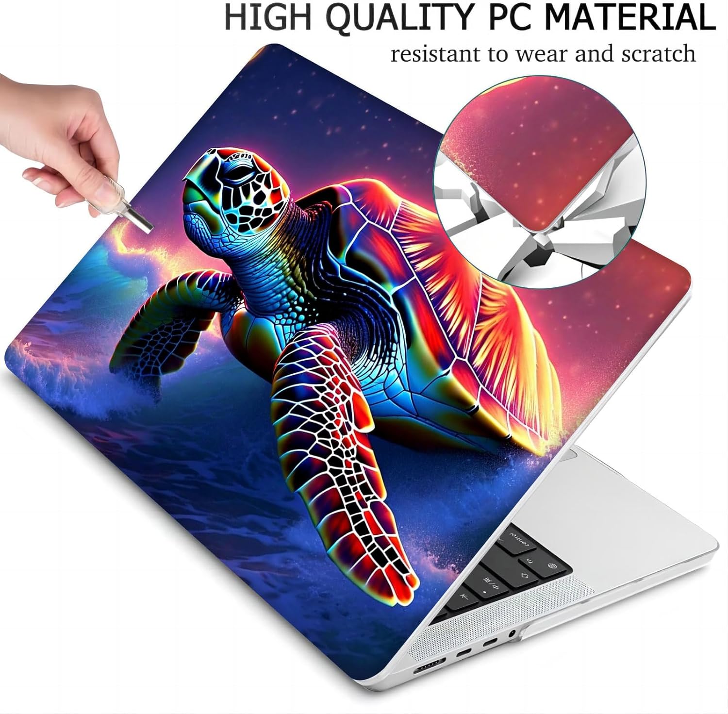 Compatible with MacBook Neo 13-inch, Hard Shell Case with Keyboard Cover and Screen Protector (A3404 A18 Pro chip, 2026 Release) - Sea Turtles MC22004