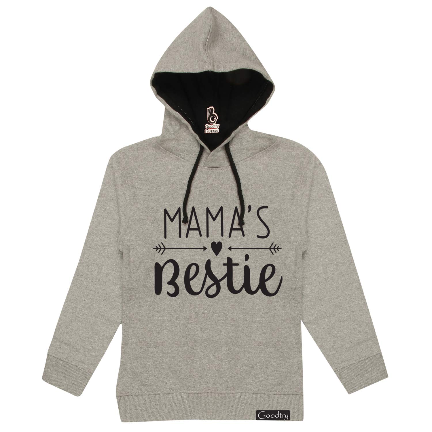 Goodtry G Boys Printed Hoodies-Mamas Bestie-Greymelange